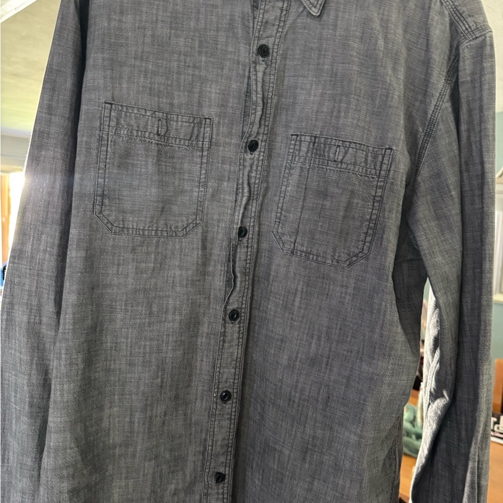 Old Navy Men's Charcoal Button-Down Shirt